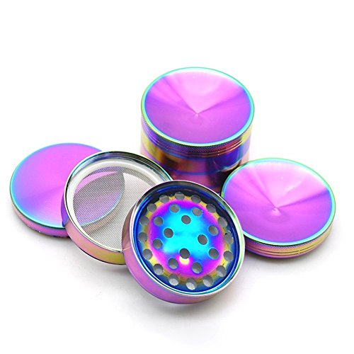 UTOPP 2.2 in Tobacco Herb Grinders Concave Surface Mills 4 Parts Zinc Alloy Pollen Spice Colorful Grinder Compact Teeth with Sifter Magnetic Top