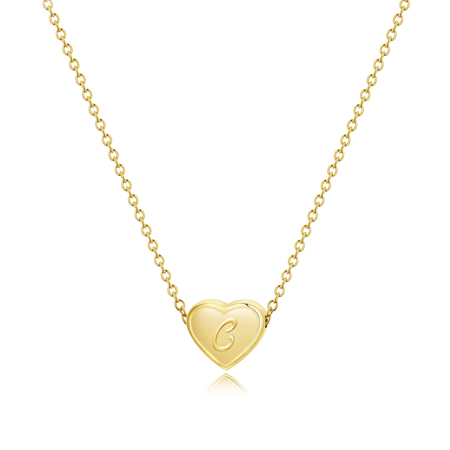 PORPI-JOJO Tiny Heart Initial Necklaces Girls