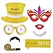 2021 New Years Photo Booth Props Kit(50pcs),Konsait Funny Glitter New Years Eve Party Photo Booth Sticks for Adult Kids Women Man Party Accessories 2021 New Year Party Decor Decoration Favor Supplies