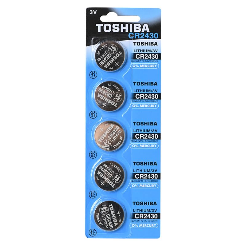 Toshiba CR2430 3 Volt Lithium Coin Battery (5 Batteries)