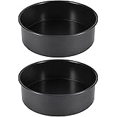 TILZIKA 8 Inch Round Cake Pans Set of 2 Non-Stick Deep Stainless Steel Removable Bottom – Perfect for Multi-Tier Cakes, Birthday & Wedding Baking, Home & Professional Use
