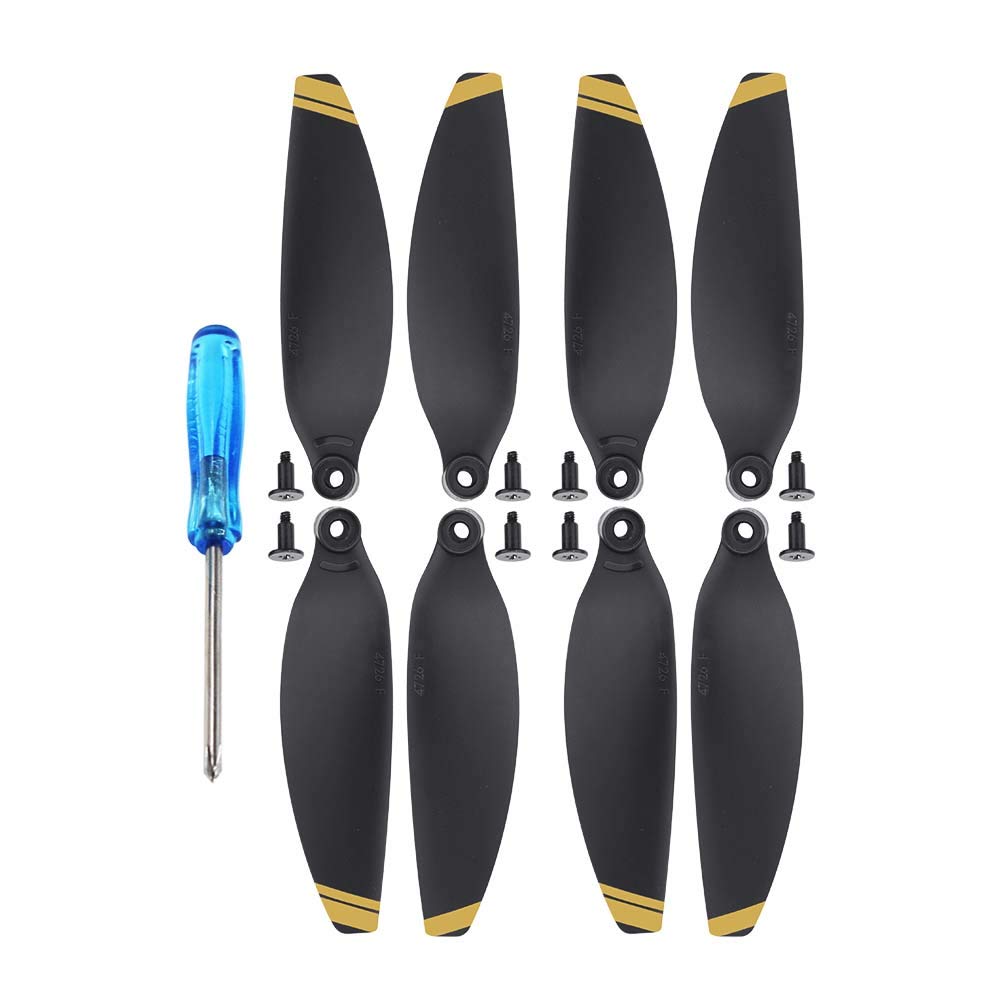 WANGCL 2Pairs Drone Propellers for DJI Mavic Mini, Low Noise Propellers Powerful Thrust Drone Accessories- Gold trim