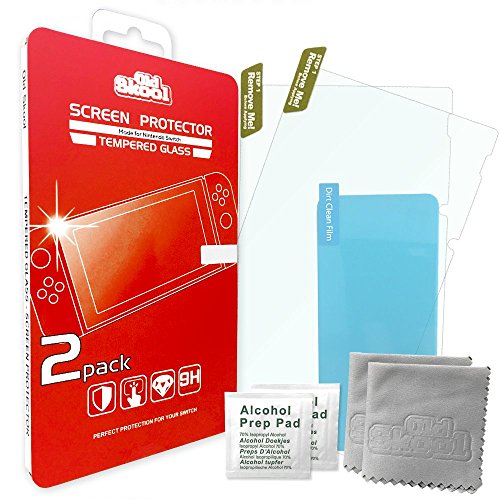 Old Skool Tempered Glass Screen Protector for Nintendo Switch 2017 (2-Pack) HD Shield with Anti-Bubble & Anti-Fingerprint Film - Thumbnail 3