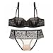 Women's Sexy Lace bralette Black matching bra and panty sets