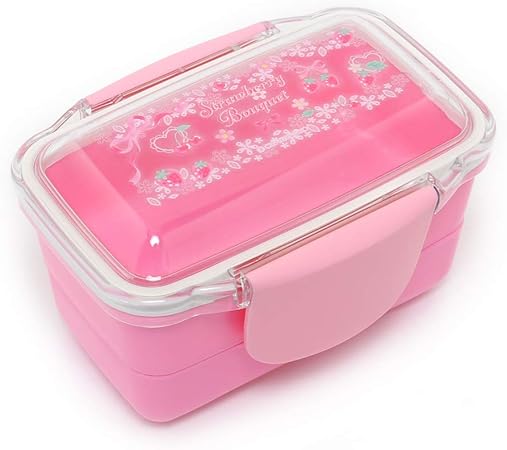 Amazon Co Jp マザーガーデン 野いちご 2段お弁当箱 ドーム型 リボン柄 560ml 日本製 2段 ランチボックス おもちゃ