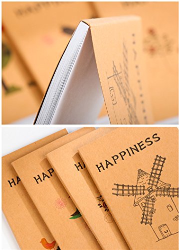 Ipienlee Kraft Paper Mini Notepad Blank Pages Small Notebook Diary Journal Pack of 8
