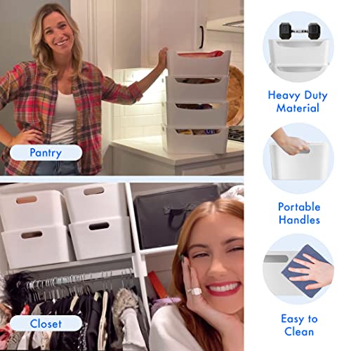 White Plastic Storage Bins, Pantry Organization And Storage Bins With