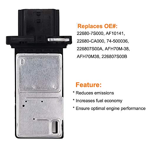 BOPART Mass Air Flow Sensor Meter MAF 22680-7S000 for Nissan Altima Infiniti G37, 2007-2013 Sentra, 2005-2015 Xterra, 2003-2009 350Z 3.5L, 2009-2015 370Z 3.7L | 2005-2008 Infiniti G35 3.5L & More