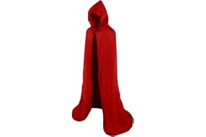 Tianlai Unisex Adults Hooded Cape,Long Velvet Cape for Halloween Cosplay