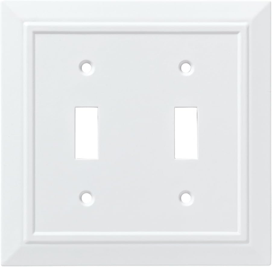 Franklin Brass W35244-PW-C Classic Architecture Double Switch Wall Plate/Switch Plate/Cover, White - - 