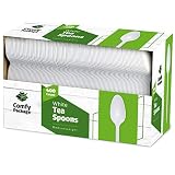400 Light-Weight White Disposable Plastic Tea Spoons