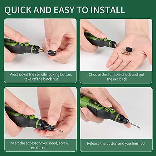 Cordless Rotary Tool, Ginour Mini Rotary Tool with 3Speed, USB