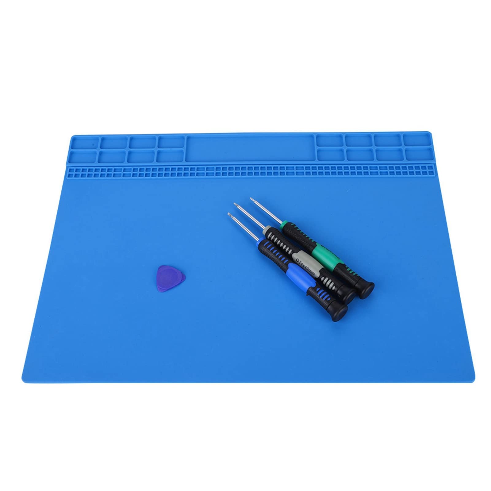 Soldering Silicone Pad Mat, Heat Insulation Repair Maintenance Platform for Phone Repair Service Magnetic Heat Solder 350MM*250MM(Navy)