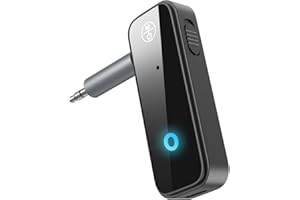 Olipiter Bluetooth 5.3 Receiver for Car and Receiver, 2-in-1 Aux Bluetooth Adapter 3.5mm, Built-in Mic Hands-Free Calls Cryst