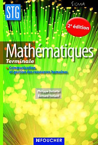 Mathématiques, terminale STG