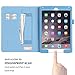 FYY Case for iPad Air 2 - Premium PU Leather Case Smart Auto Wake/Sleep Cover with Hand Strap, Card Slots, Pocket for iPad Air 2 (only fit iPad Air 2) Cyan