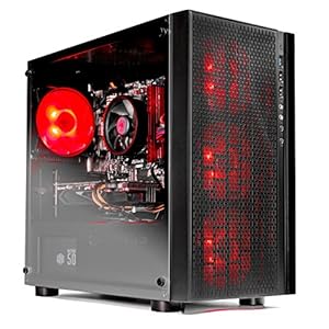 SkyTech Blaze - Gaming Computer PC Desktop – Ryzen 5 1600 6-Core 3.2 GHz, NVIDIA GeForce GTX 1050 Ti 4GB, 1TB HDD, 16GB DDR4, AC WiFi, Windows 10 Home 64-bit (16GB Version)
