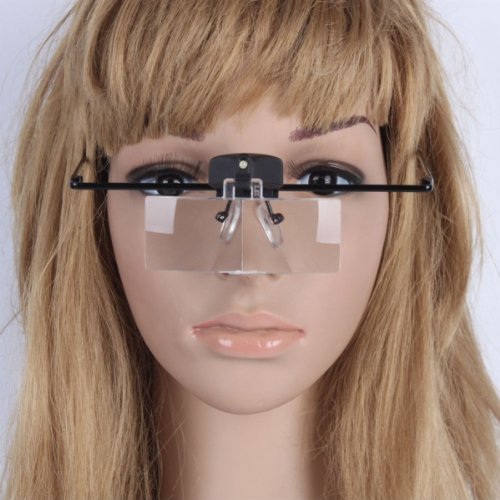 Magnifier Glasses w/ LED Light for Lash Extensions 3 Lenses Magnifier