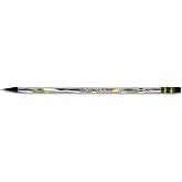 Dixon Ticonderoga Noir Black Wood-Cased No.2 Pencils, Holographic Design, (13970) (Pack of 1, 12 Count Total)