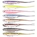 Dr.Fish Soft Plastic Baits Bass Fishing Lures Fork Tail Soft Jerkbait Drop Shot Bait Jerk Shad Minnow Swimbait Crappie Lures for Trout Pike Walleye Blue 3''