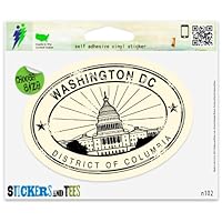 Washington DC Travel Vinyl Car Bumper Window Sticker 3" x 2"