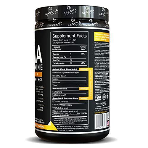 Sascha Fitness BCAA 411 + Glutamine, HMB, LCarnitine, HICA