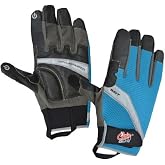 CUDA Offshore Durable Velcro Secured Water Repellent Fishing Gloves with Cut Resistant Padded Palms, Thumb and Index Finger Touchscreen Control