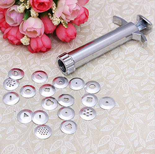 Wffo 19 Discs Polymer Clay Fimo Extruder Craft Sculpey Sculpting Sugarcraft Tools (Silver)