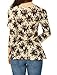 Allegra K Ladies Cute Flower Pattern Pleated Trim Slim Top Blouse M Beige