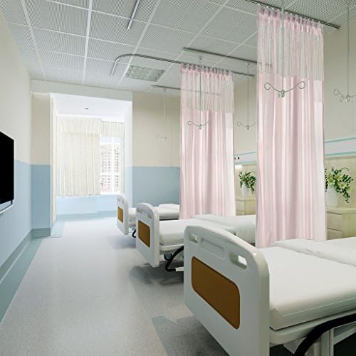 Cololeaf 10ft Wide x 7ft Tall Flat Hook Hanging For Hospital Medical Clinic SPA Lab Cubicle Curtain Divider Privacy Screen, In Pink Customizable