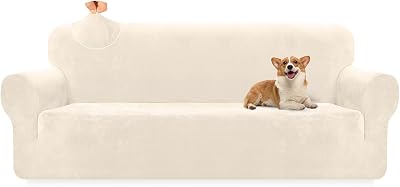 Granbest Oversized Thicken Plush Velvet Sofa Cover 4 Seater Green