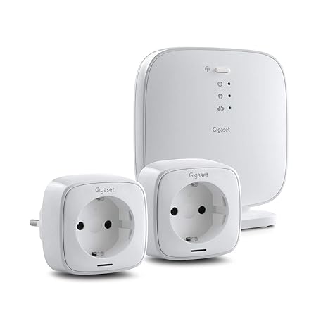Gigaset Funksteckdosen-Set mit Zeitschaltuhr-Funktion (2er Pack) – Einsteiger-Set ins Gigaset Alarm-System – App-Steuerung