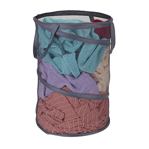 Household Essentials 2027-1 Pop-Up Collapsible Mesh Laundry Hamper | Charcoal - //medicalbooks.filipinodoctors.org