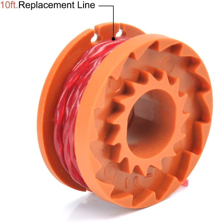 SEISSO String Trimmer Replacement Line Spool, 10ft 0.065'' Grass Trimmer Line with Trimmer Cap Cover, Weed Eater Autofeed Spool for Worx WG150-WG157 WG160 WG160.1 WG160.2 WG164 WG165 WG175 WG180 etc. : Garden & Outdoor
