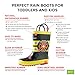 OAKI Kids Rubber Rain Boots with Easy-On Handles, Fireman Rescue, 13T US Toddler
