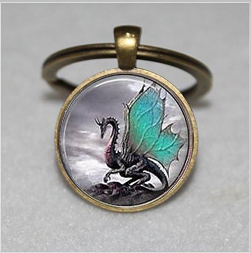 Turquoise Wing Dragon Keychain,Dragon Keychain,or Dragon Keyring Keychain，Unique Key Ring Customized Gift，Everyday Gift Key Chain