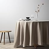 EVERLY 100% Pure Linen Round Tablecloths 108Inch Round Machine Washable Tablecloth for Thanksgiving,Decorative Halloween,Buffet Parties,Picnic,Events,Weddings and Restaurants-Natural Linen