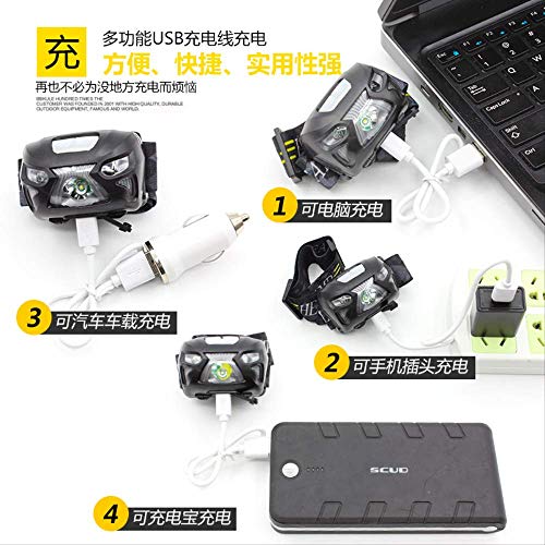 Induktionsscheinwerfer, helles Licht, aufladbar, ultrahelle Taschenlampe, Nacht-Angel-Lampe, Xenon-Head-mounted Klettern – Bild 4