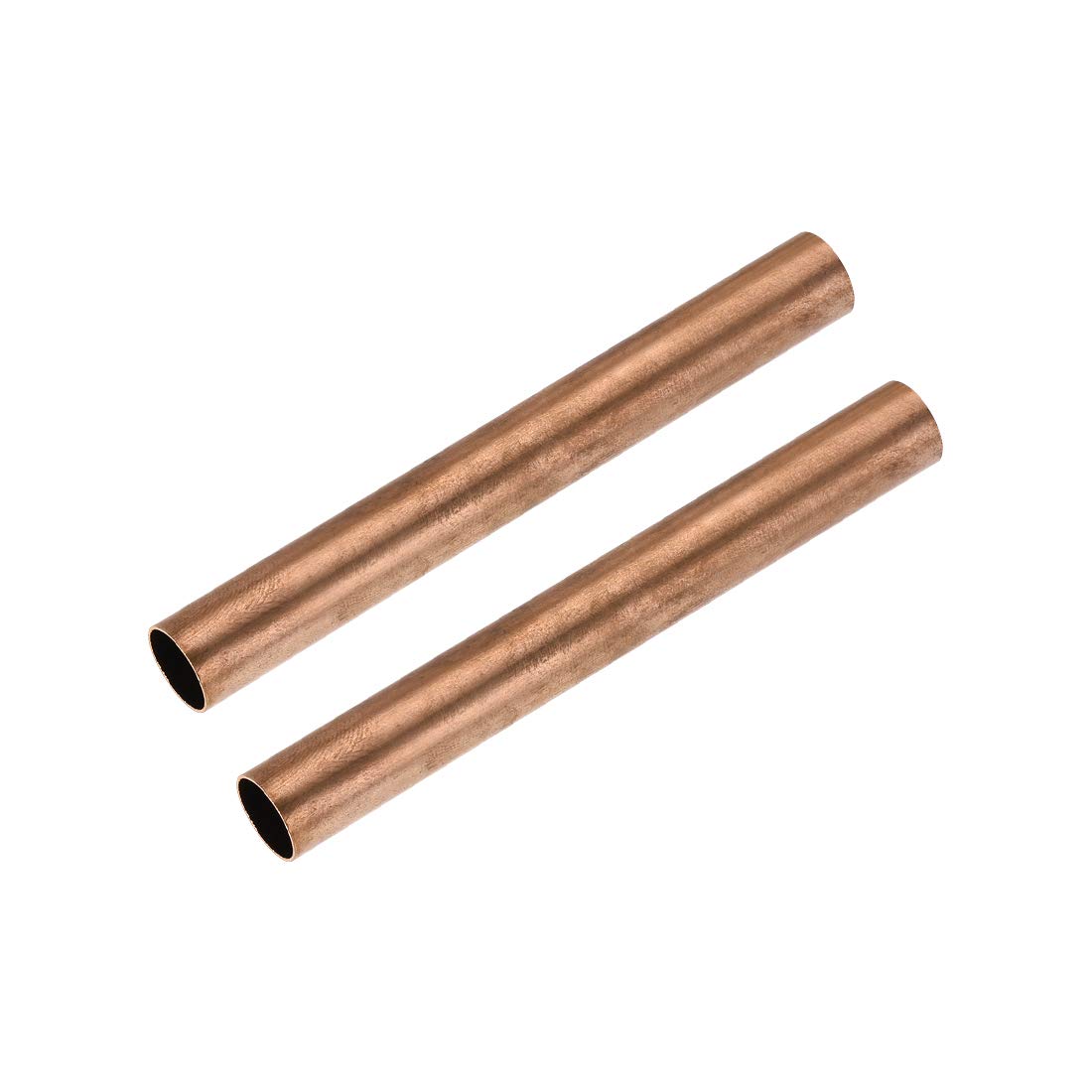 sourcing map Copper Round Tube, 12mm OD 0.5mm Wall Thickness 100mm Length Straight Pipe Tubing 2 Pcs