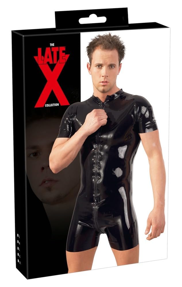 The Latex Collection Men's 29100981701 Men s Latex Playsuit The Latex Collection Black Small, Black (Nero 001), UK