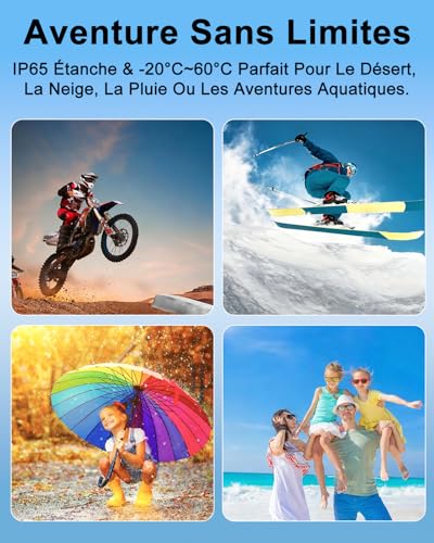 Bextgoo Mini Camera Vlog POV WiFi 4K Action Cam with 64GB Card, Waterproof IP65 Motorcycle Camera, Portable Mini Camera with Battery Life up to 240 Minutes