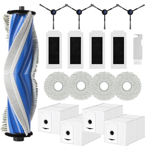 SpeHiate Accessories for ECOVACS DEEBOT T30 Omni/ T30 Pro Omni Robot Vacuum Cleaner, Replacement Part with 1 Main Brush, 4 HEPA Filters, 6 Mops, 4 Dust Bags, 4 Side Brushes