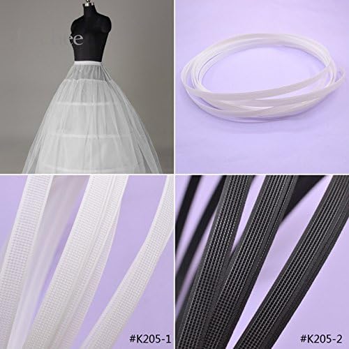 BuyWorld Lychee 5 Meters Solid Color Cotton Covered Plastic Poly Boning Fishbone Supporting