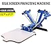 SHZOND Screen Printing Press 4 Color 1 Station Silk Screen Machine 21.7
