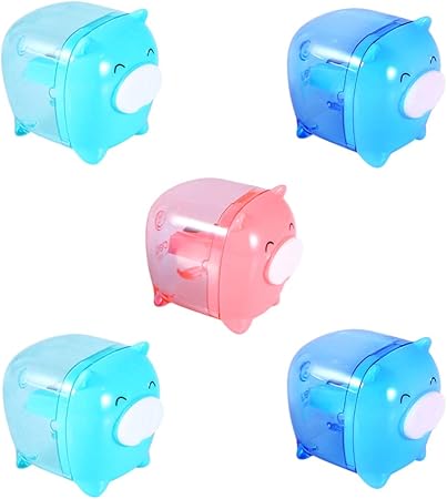 Amazon Nuolux 5ピース ハンドヘルド豚 削り かわいい 漫画 動物 鉛筆 削り 子供 文具 混合色 鉛筆削り 文房具 オフィス用品