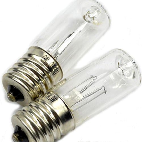 Dshall LED Bulb 3W UV Sterilized Light Bulb E17 Screw Small Portable Sterilization Blue and White Stone Quartz Tube (2 Pieces)