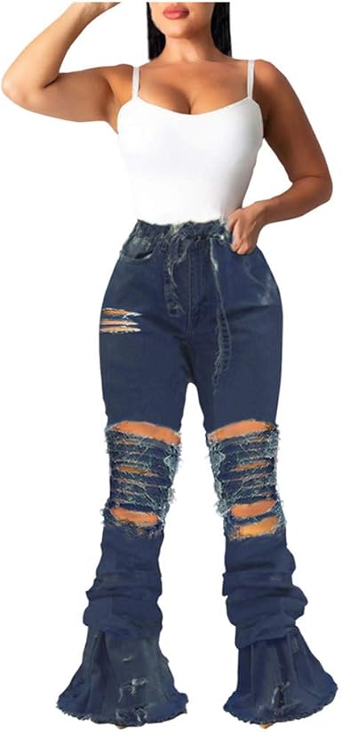 ripped flare jeans womens