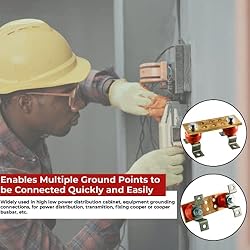 6" Copper Ground Bus Bar - Wall Mounted Ground Bar
