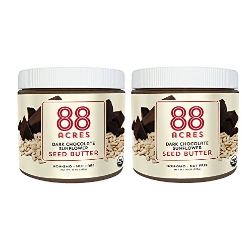 88 Acres, Organic Dark Chocolate Sunflower Seed Butter, 14 Ounce, 2 Pack