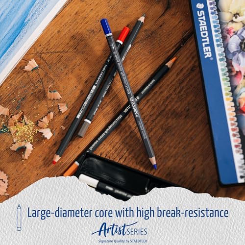 STAEDTLER Yellow-Orange Watercolour Pencil – Water Soluble Art Pencil with Hexagonal Design – 3.6 mm Lead, High Colour Intensity and Light Fastness